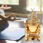 Electric Incense Burner Metal Bakhoor Burner Middle Eastern Style Yoga Spa Decor Tabletop Electric Censer Incense Burner for Home Office